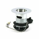 1 1/2" Belfast Slotted Sink Waste with Black Rubber Plug and 18" chain