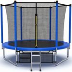 Big Air 8ft Trampoline & Safety Enclosure Free Shoe Tidy & Ladder – Blue