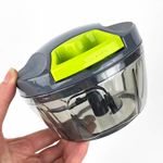 Manual Pull Function Food Chopper w/ Bowl & Lid, 3-Blade, Green