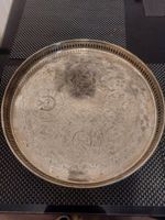 Vintage  silver 925 stamped plated floral carved Tray