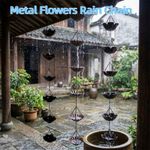 7 Cups Metal Flowers Rain Chain Rainwater Divert Chain Outdoor Garden Iron Art