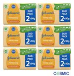 6 X Johnson's Baby Honey soap Duo Pack 2 x 90g