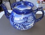 Antique Arthur Wood "Longford" Flow Blue Teapot – Shape No. 728 (c. 1904–1928
