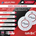 GMEC Smoke Alarm with Battery Smoke Detector & Fire Alarms Sensor 10 Year Life