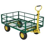 Heavy Duty Steel Garden Cart 900 1200 1400 LBS Capacity 3 in 1 Pullable Garden W