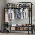 Heavy Duty Metal Double Rail Clothes Garment Hanging Rack Shelf Display Stand UK