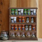 Rustic Wall Mounted/ Countertop Spice Rack 50 Jar HERBS & SPICES Holder Shelves