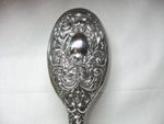 Vintage W I Broadway & Co B'ham 1984 Silver Green Man Repousse Vanity Hair Brush
