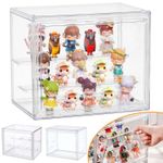 Acrylic Display Case with 2-Tier Shelves, Dustproof Showcase Clear Display Box