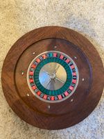 Mahogany roulette wheel with chips & ball