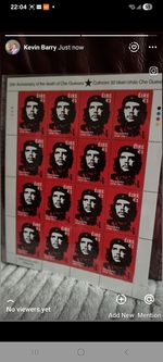 Ireland. Che Guevara Stamp Sheet MNH. Commemorative Sheet.