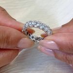 3.40Ctw Oval Moissanite Full Eternity Wedding Band Ring In 14K White Gold Plated