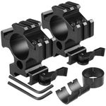 2Pcs QD Ring 25.4mm/30mm Scope Flashlight Mount 20mm Picatinny Rail with 3Sides