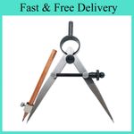 ZLKSKER 4 inch Woodworking Compass with Pencil Holder, Precision 4 Inch