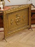 Vintage Brass Fireplace Screen Nautical Ship