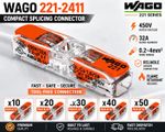 wago 221-2411 connectors inline compact splicing