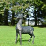 Deluxe Aged Verdigris Freestanding "Roscoe" Buck Garden Sculpture