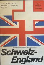 Switzerland v England 1971 Programme