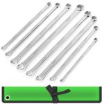 8Pc Aviation Double Ended Ring Extra Long Spanner Set 8-24mm With Storage Bag