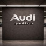 Audi Quattro Logo Crest 80cm Aluminum Logo Name Car Garage WALL SIGN Shed PROMO