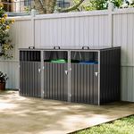 Large 1/2/3/4 Wheelie Bin Storage Metal Store Cover Garden Rubbish Dustbin Shed