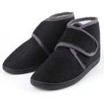 TIESTRA Mens Slipper Boots Warm Felt Slippers Wide Fit Winter Cosy House Shoes