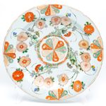 Chinese Kangxi Porcelain Charger Famille Verte Chrysanthemum Blue Qing Mark 18C