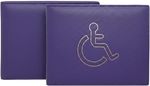  Premium Blue PU Leather Disabled Parking Badge Holder for Cars (Purple)