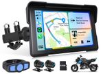 7" IPS GPS Navigation Sat Nav Motorcycle carplay Dual Bluetooth waterprof DVR 4K