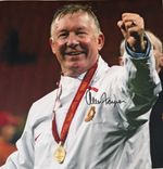 Sir Alex Ferguson Hand Signed Man Utd 12x12 Champions League Photo Verified COA
