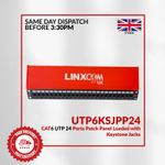 CAT6 UTP 24 Ports Patch Panel 19 inch - Loaded with Keystone Jacks