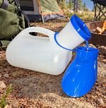 Portable Urinal Plus 1000ml Plastic Reusable Bottle, Blue/White, Unisex