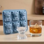 Mini Highland Cow Ice Cube Mold, Cute 3D Highland Cow Silicone Ice Cube Tray