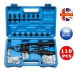 110PCS Rivet Nut Kit Riveter Gun Heavy Duty Riveting Rivets Nutsert Tool Rivnut