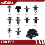 100pcs Car Body Auto Fasteners Push Trim Clips Pin Rivet Bumper Kit+ 5 ABS Tools