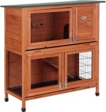 DELUXE DOUBLE DECKER RABBIT GUINEA HUTCH HUTCHES WITH LEGS 2 TIER BB-41-DDL-NT