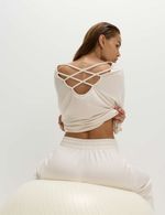 M&S - Goodmove Womens Modal Blend Long sleeved Sweatshirt in Ivory