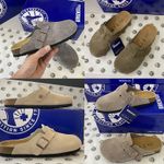 Birkenstock Taupe Suede Leather Boston Soft Footbed UK SIZE