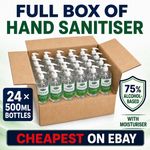 Hand Sanitiser, 24 X 500ml 75% alcohol,  advanced Cleanse & Moisturiser