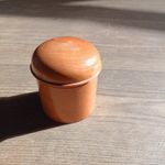 vintage  Treen Fruitwood Screw Top  Apothecary Box Spice tobacco Holder 