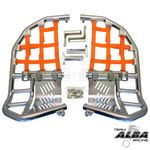 Honda TRX 450R Nerf Bars Pro Peg Heel Gaurd Alba Racing Silver Orange SO