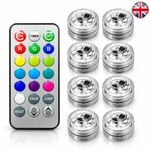 3 Pack Mini Submersible LED Lights Christmas Waterproof with Remote Small RGB