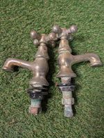 Pair Of Use Vintage Brass Bath Taps