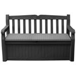 Keter Eden 265L Storage Bench Outdoor Garden Plastic Box  All-Weather Grey Seat