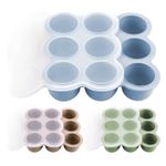 9-Grid Silicone Baby Food Freezer Tray with Lid, Ice Cube Tray for Freezer