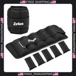 Adjustable Ankle Weights Set for Men Women, 1-5 lb Removable Sandbags, Fitness,
