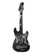 Ghost Swedish metal rock band guitar 21cm x 7cm matt wood finish. Precision made