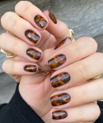 22 Strips Fully Cured Gel Nail Sticker Full Cover Wraps, No UV Lamp Tortoise 