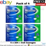 4 X Nicotinell Lozenge Stop Smoking Aid 2 mg Mint 204 Pieces (Total 816 Pieces)