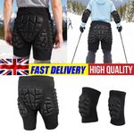 Protective Padded Set Ski Snowboard Shorts & Knee Elbow Brace Hip Protector Pant